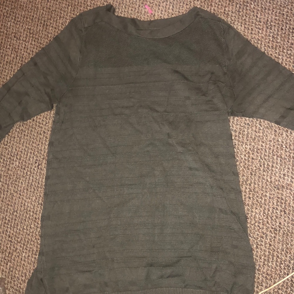 Olive green L long top